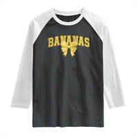 Funny Bananas Coquette Bow Baseball Player Raglan Shirt - Wonder Print Shop