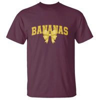Funny Bananas Coquette Bow Baseball Player T Shirt - Wonder Print Shop