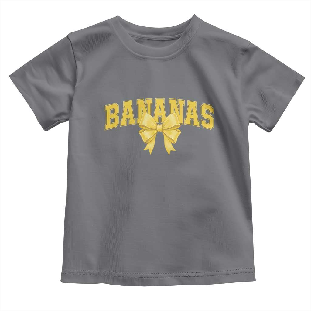 Funny Bananas Coquette Bow Baseball Player Toddler T Shirt - Wonder Print Shop