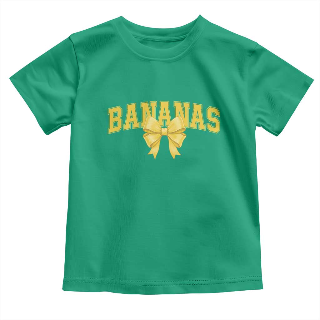 Funny Bananas Coquette Bow Baseball Player Toddler T Shirt - Wonder Print Shop