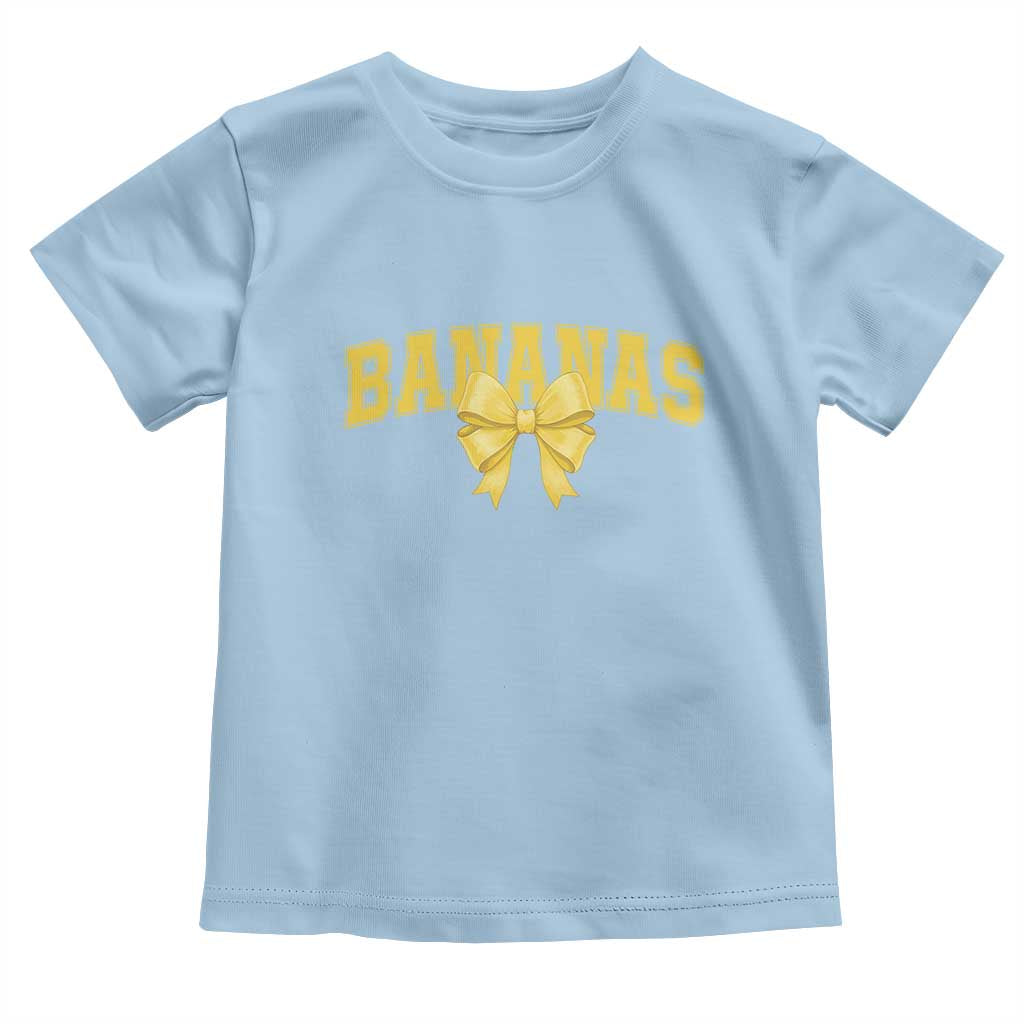 Funny Bananas Coquette Bow Baseball Player Toddler T Shirt - Wonder Print Shop