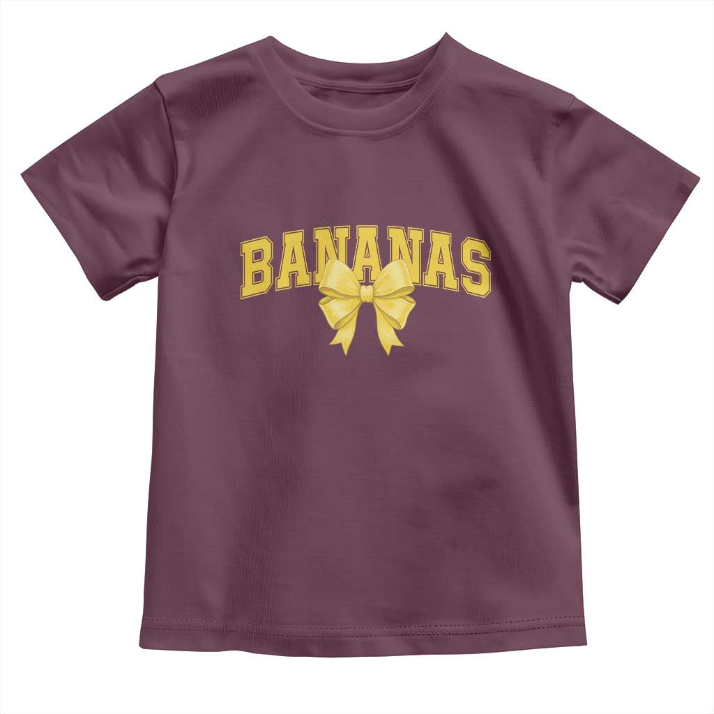 Funny Bananas Coquette Bow Baseball Player Toddler T Shirt - Wonder Print Shop