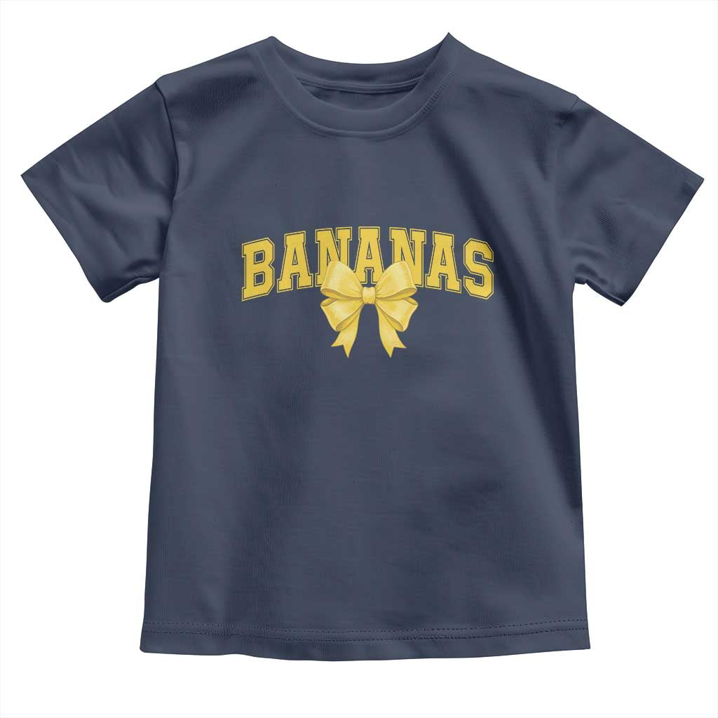 Funny Bananas Coquette Bow Baseball Player Toddler T Shirt - Wonder Print Shop