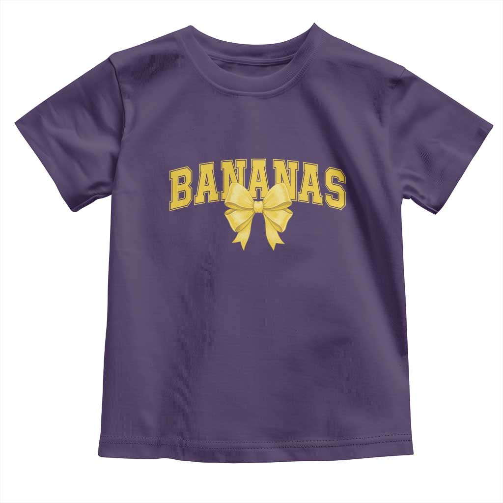 Funny Bananas Coquette Bow Baseball Player Toddler T Shirt - Wonder Print Shop