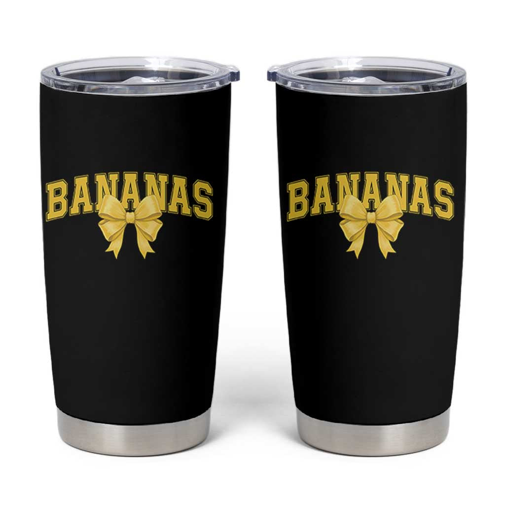 Funny Bananas Coquette Bow Baseball Player Tumbler Cup - Wonder Print Shop