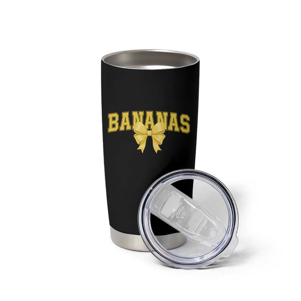 Funny Bananas Coquette Bow Baseball Player Tumbler Cup - Wonder Print Shop