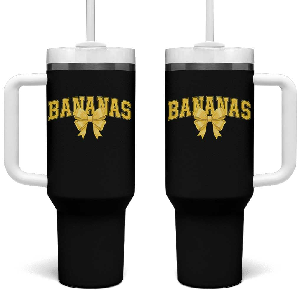 Funny Bananas Coquette Bow Baseball Player Tumbler With Handle - Wonder Print Shop