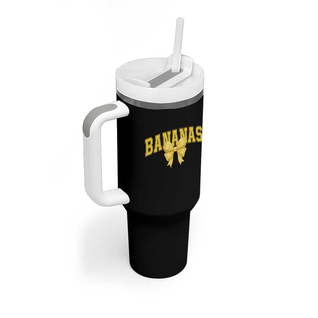 Funny Bananas Coquette Bow Baseball Player Tumbler With Handle - Wonder Print Shop
