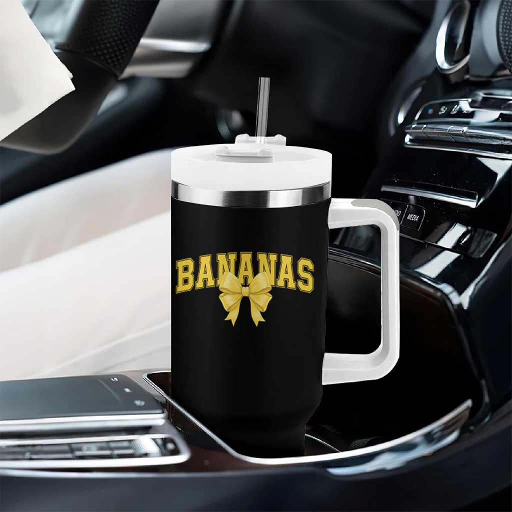Funny Bananas Coquette Bow Baseball Player Tumbler With Handle - Wonder Print Shop