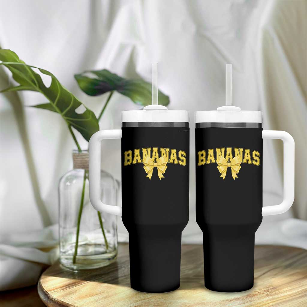 Funny Bananas Coquette Bow Baseball Player Tumbler With Handle - Wonder Print Shop