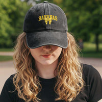 Funny Bananas Coquette Bow Baseball Player Washed Cotton Baseball Cap