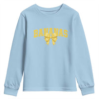 Funny Bananas Coquette Bow Baseball Player Youth Sweatshirt - Wonder Print Shop