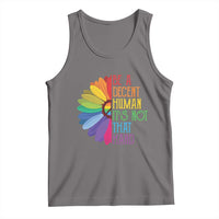 LGBTQ Be A Decent Human Its Not That Hard Tank Top Rainbow Flower