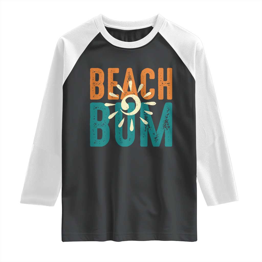 Funny Beach Bum Summer Vacation Raglan Shirt Beach Life Sun Light - Wonder Print Shop