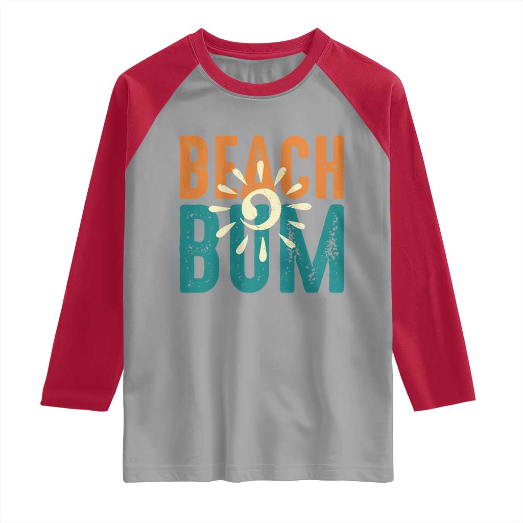 Funny Beach Bum Summer Vacation Raglan Shirt Beach Life Sun Light - Wonder Print Shop