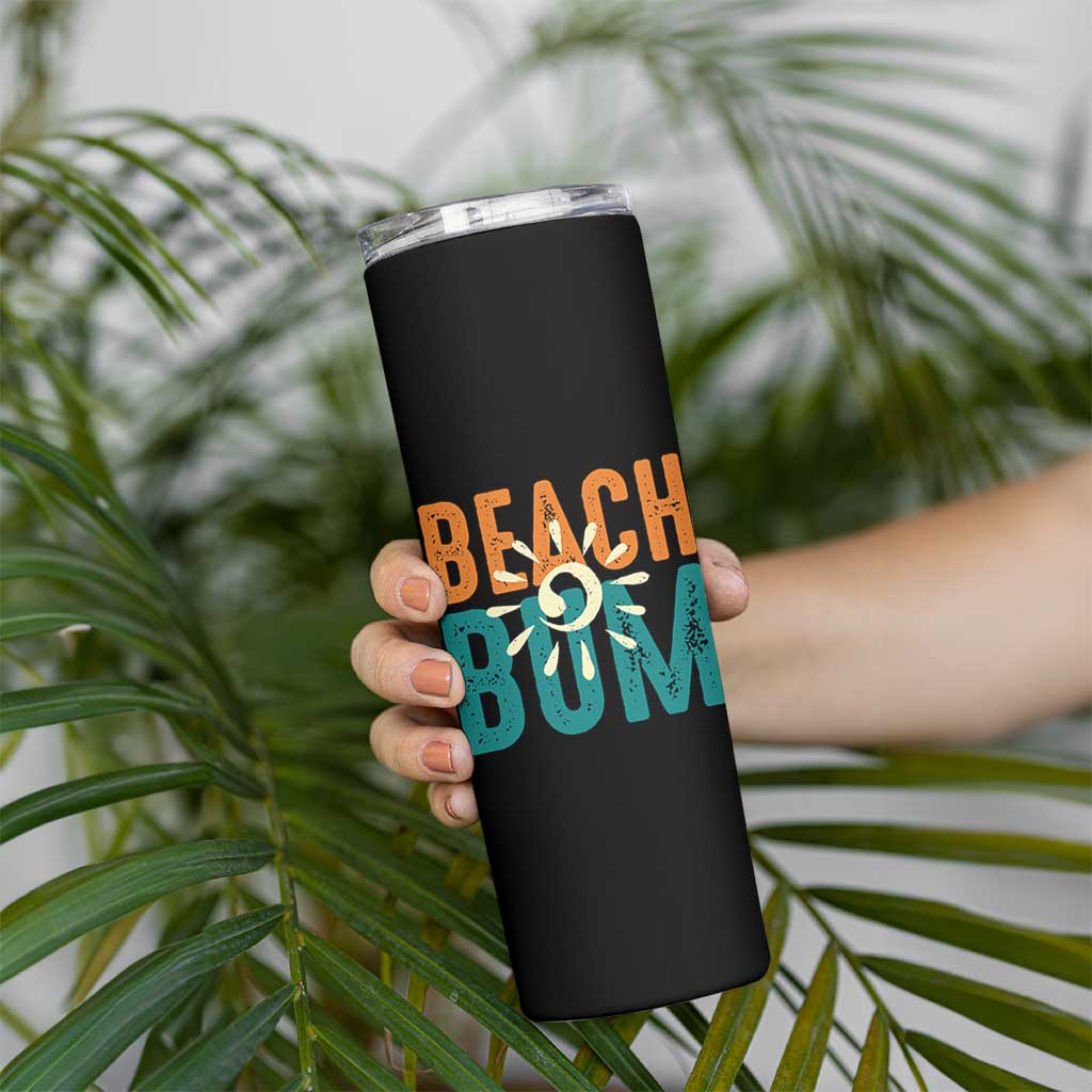 Funny Beach Bum Summer Vacation Skinny Tumbler Beach Life Sun Light - Wonder Print Shop