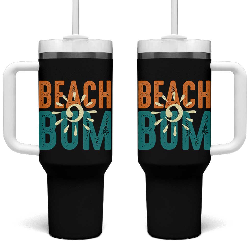 Funny Beach Bum Summer Vacation Tumbler With Handle Beach Life Sun Light - Wonder Print Shop