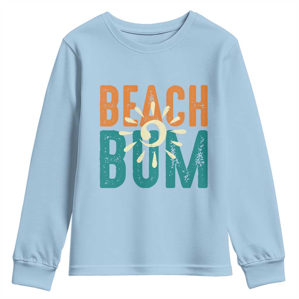 Funny Beach Bum Summer Vacation Youth Sweatshirt Beach Life Sun Light - Wonder Print Shop