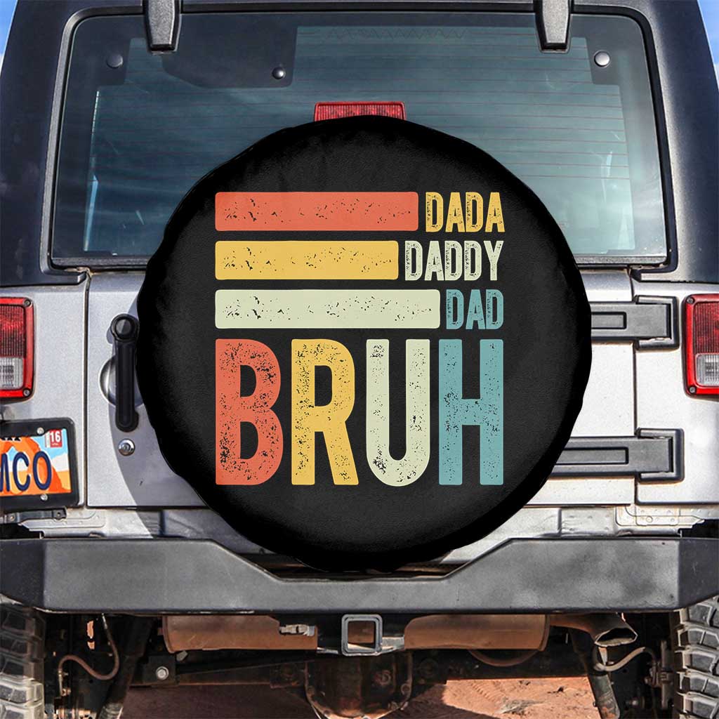 Funny Dada Daddy Dad Bruh Spare Tire Cover Fathers Day Vintage Stripes