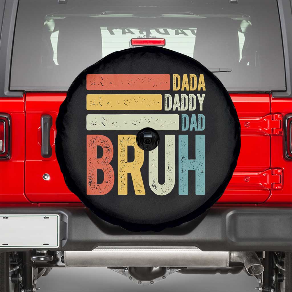 Funny Dada Daddy Dad Bruh Spare Tire Cover Fathers Day Vintage Stripes