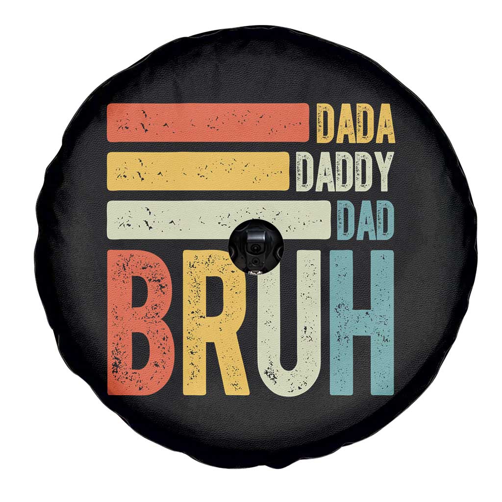 Funny Dada Daddy Dad Bruh Spare Tire Cover Fathers Day Vintage Stripes
