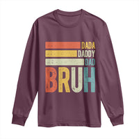 Funny Dada Daddy Dad Bruh Long Sleeve Shirt Fathers Day Vintage Stripes