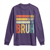 Funny Dada Daddy Dad Bruh Long Sleeve Shirt Fathers Day Vintage Stripes