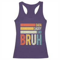 Funny Dada Daddy Dad Bruh Racerback Tank Top Fathers Day Vintage Stripes
