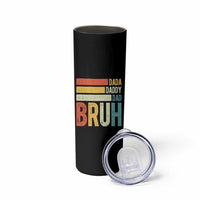 Funny Dada Daddy Dad Bruh Skinny Tumbler Fathers Day Vintage Stripes
