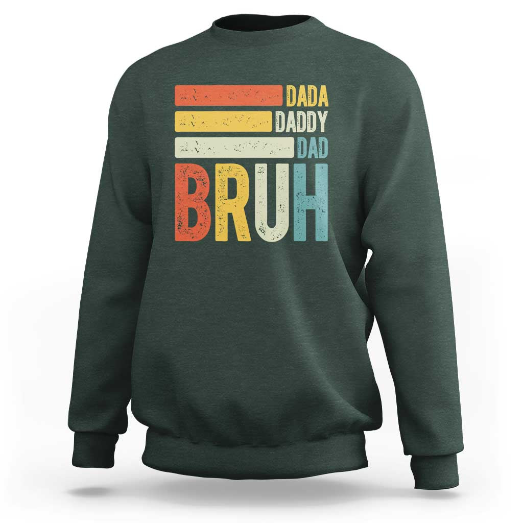 Funny Dada Daddy Dad Bruh Sweatshirt Fathers Day Vintage Stripes