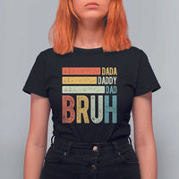 Funny Dada Daddy Dad Bruh T Shirt For Women Fathers Day Vintage Stripes