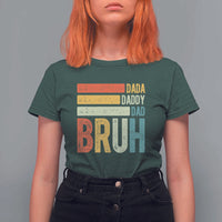 Funny Dada Daddy Dad Bruh T Shirt For Women Fathers Day Vintage Stripes