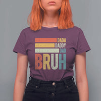 Funny Dada Daddy Dad Bruh T Shirt For Women Fathers Day Vintage Stripes