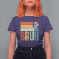Funny Dada Daddy Dad Bruh T Shirt For Women Fathers Day Vintage Stripes