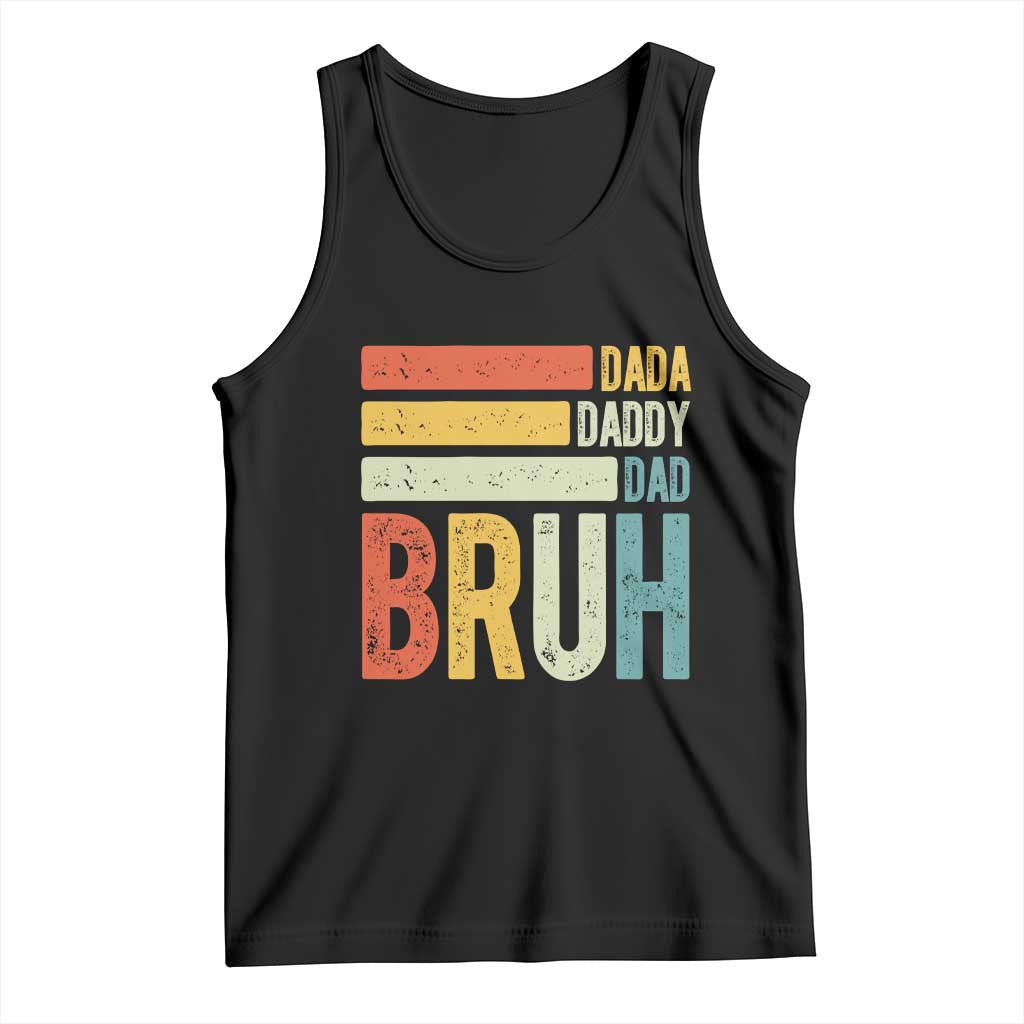 Funny Dada Daddy Dad Bruh Tank Top Fathers Day Vintage Stripes