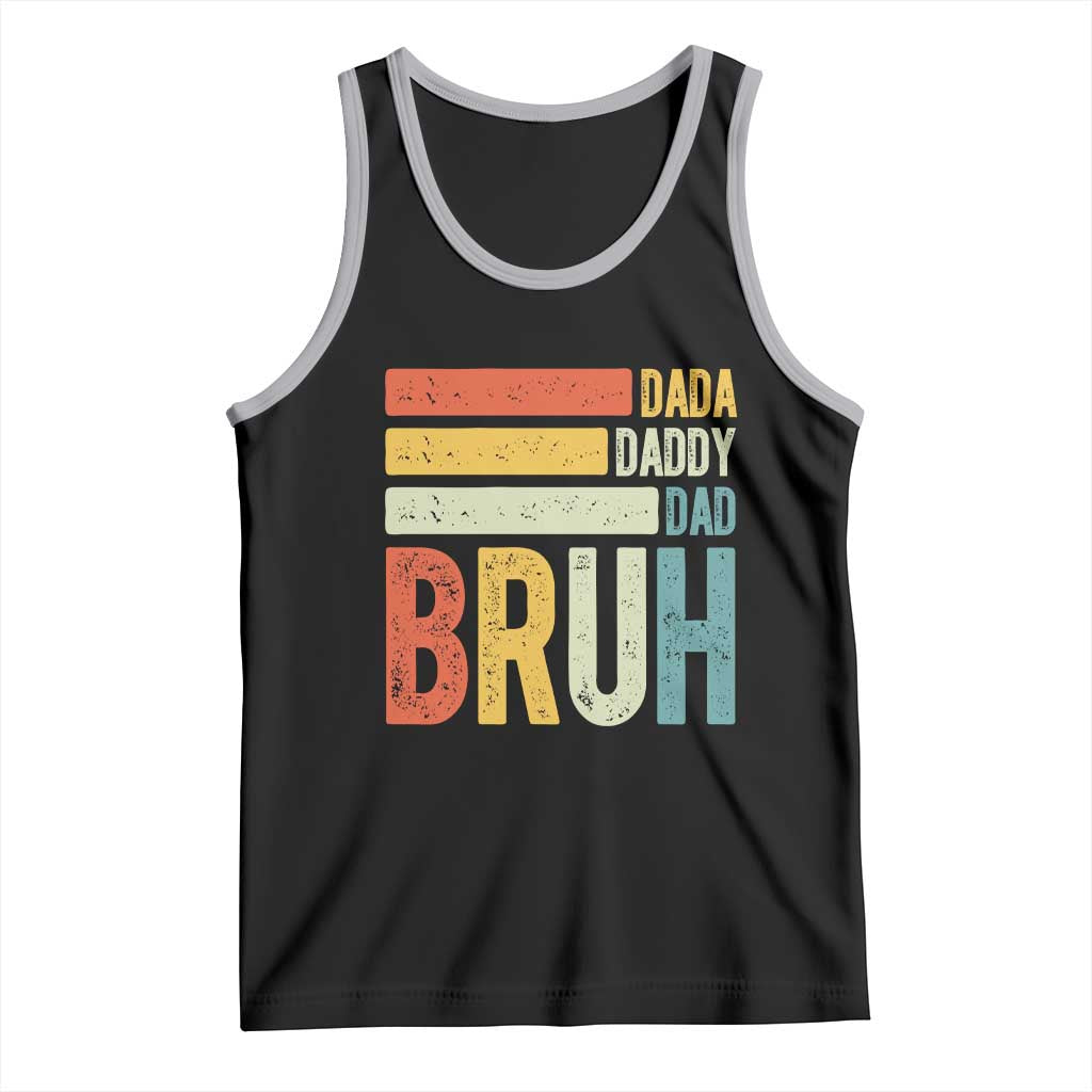 Funny Dada Daddy Dad Bruh Tank Top Fathers Day Vintage Stripes