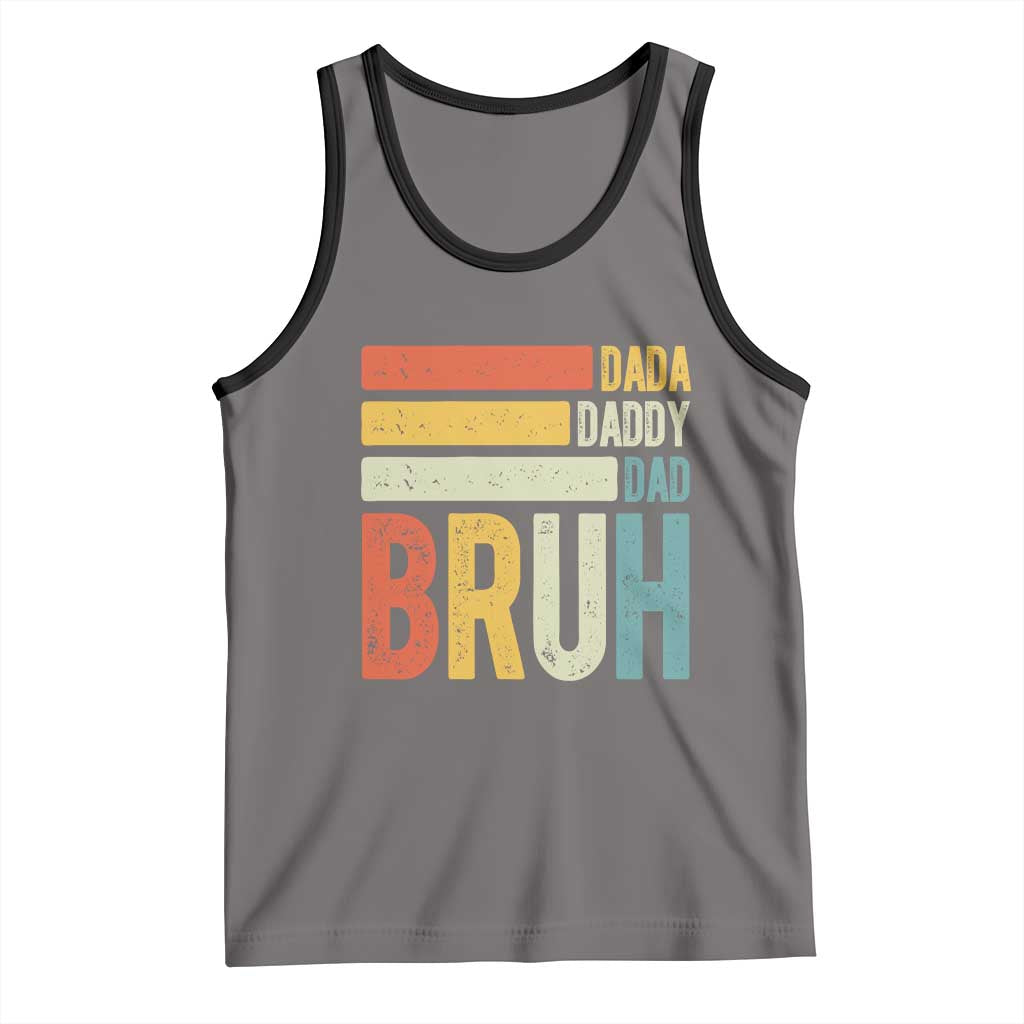 Funny Dada Daddy Dad Bruh Tank Top Fathers Day Vintage Stripes