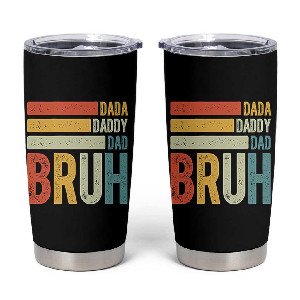 Funny Dada Daddy Dad Bruh Tumbler Cup Fathers Day Vintage Stripes
