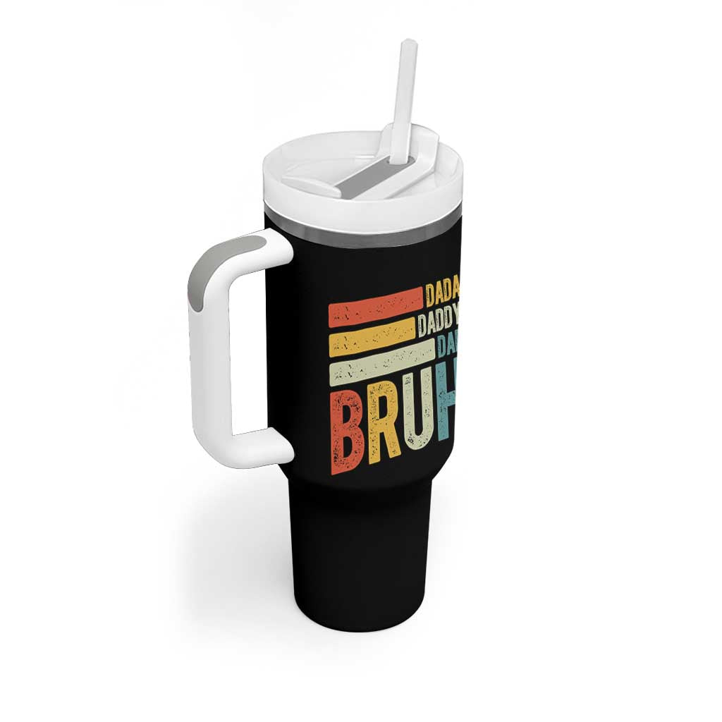 Funny Dada Daddy Dad Bruh Tumbler With Handle Fathers Day Vintage Stripes