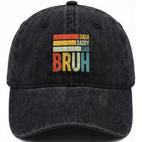 Funny Dada Daddy Dad Bruh Washed Cotton Baseball Cap Fathers Day Vintage Stripes