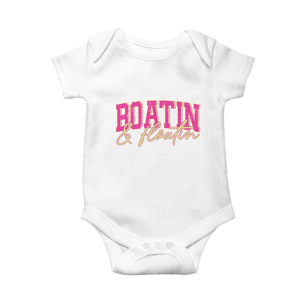 Funny Boating And Floatin Baby Onesie Summer Vacation Boat Lake Life - Wonder Print Shop