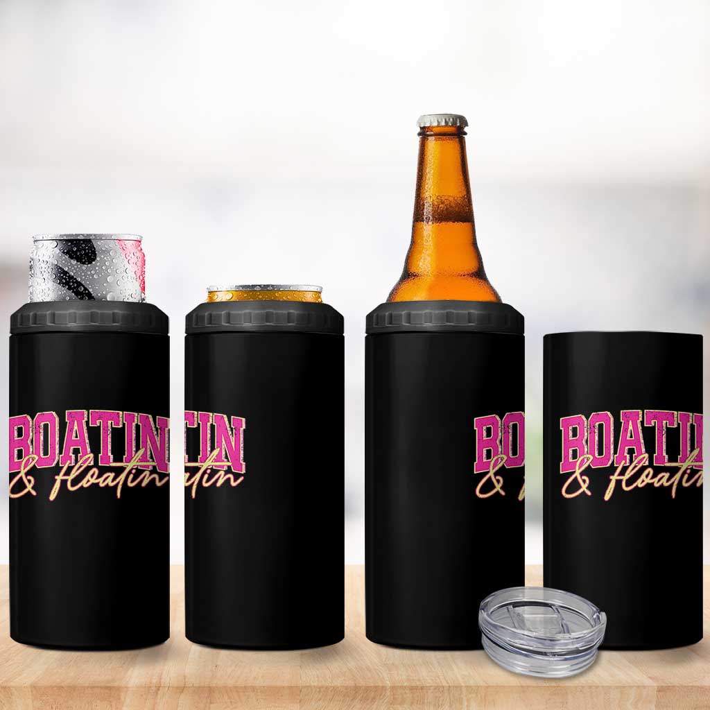 Funny Boating And Floatin 4 in 1 Can Cooler Tumbler Summer Vacation Boat Lake Life - Wonder Print Shop