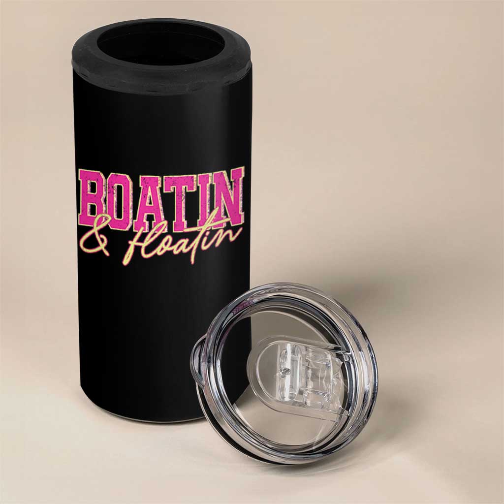 Funny Boating And Floatin 4 in 1 Can Cooler Tumbler Summer Vacation Boat Lake Life - Wonder Print Shop