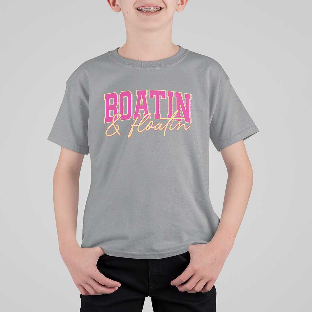 Funny Boating And Floatin T Shirt For Kid Summer Vacation Boat Lake Life - Wonder Print Shop