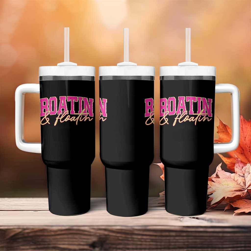 Funny Boating And Floatin Tumbler With Handle Summer Vacation Boat Lake Life - Wonder Print Shop