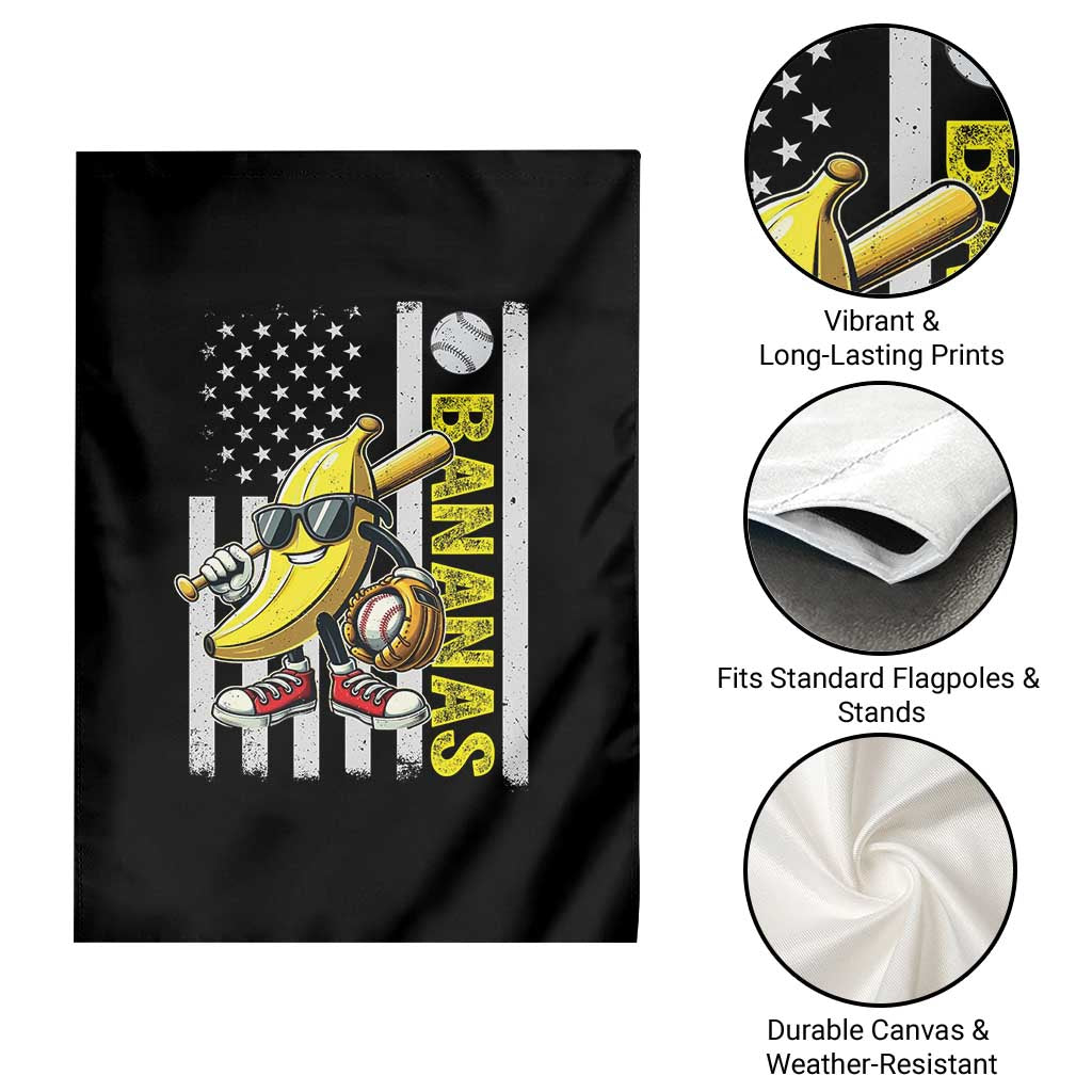 Funny Bananas Lover Baseball Vintage American Flag Garden Flag - Wonder Print Shop