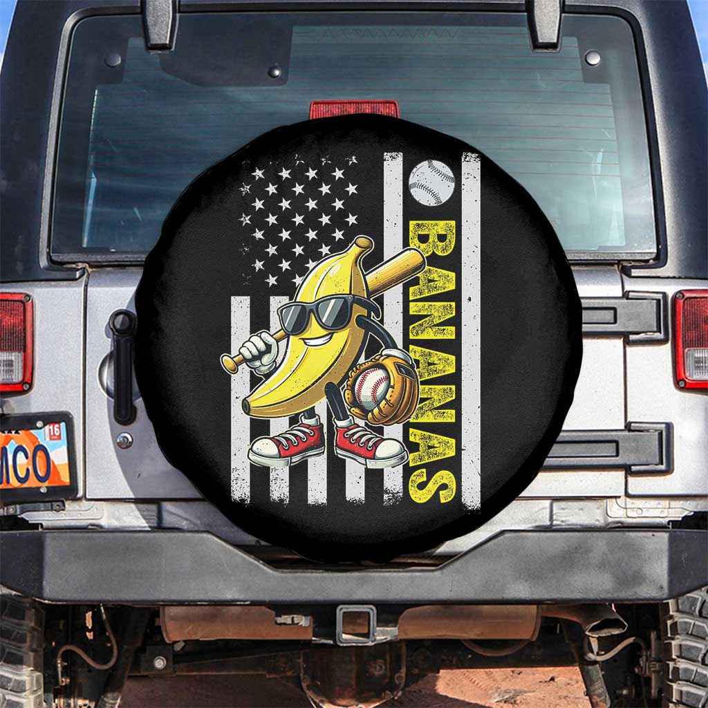 Funny Bananas Lover Baseball Vintage American Flag Spare Tire Cover - Wonder Print Shop