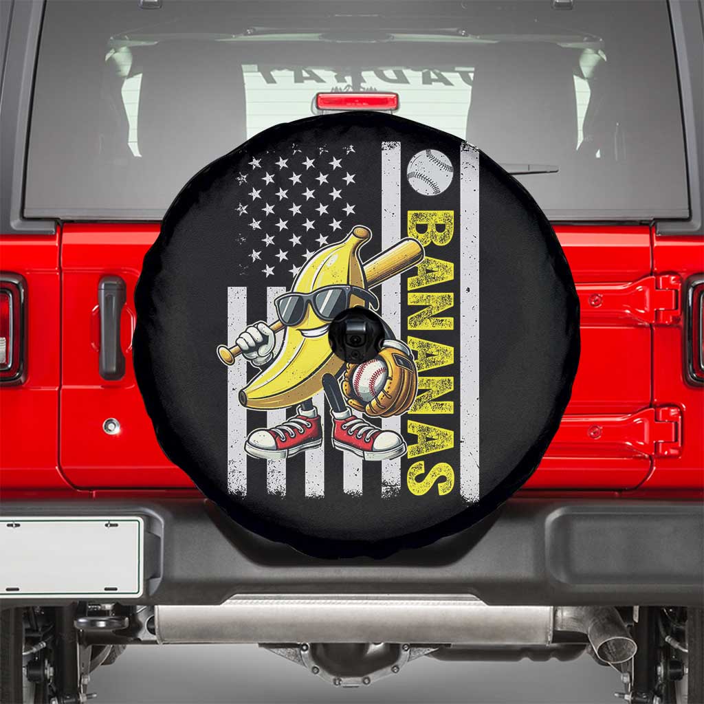 Funny Bananas Lover Baseball Vintage American Flag Spare Tire Cover - Wonder Print Shop