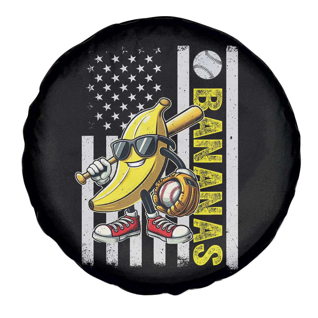Funny Bananas Lover Baseball Vintage American Flag Spare Tire Cover - Wonder Print Shop