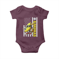 Funny Bananas Lover Baseball Vintage American Flag Baby Onesie - Wonder Print Shop